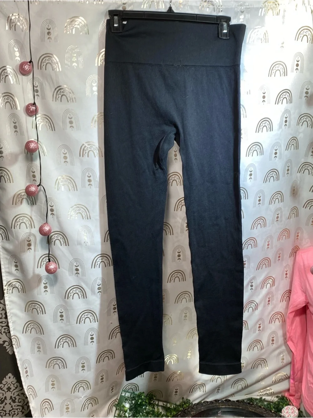 Colsie Black Ribbed High-Waist Kids Leggings